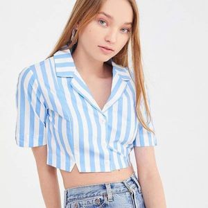 NWT Capulet Fara Bowling Crop Striped Shirt M
